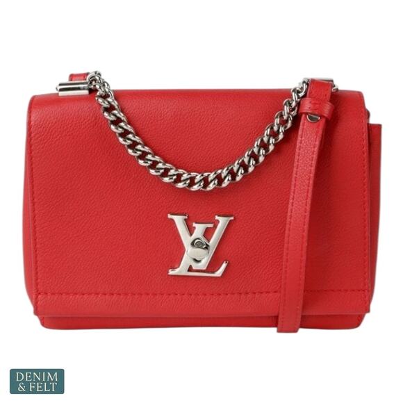 Louis Vuitton Lockme II BB Red Taurillon Leather Crossbody Bag Authentic - Picture 1 of 16